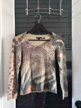 AOP Embellished Knit Sweater